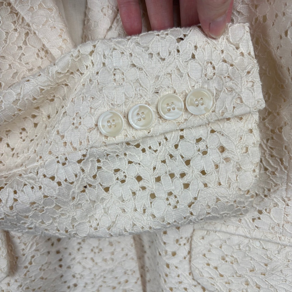 Kenar Ivory Lace Blazer Jacket Romantic Cottagecore Feminine Tailcoat - Picture 7 of 9